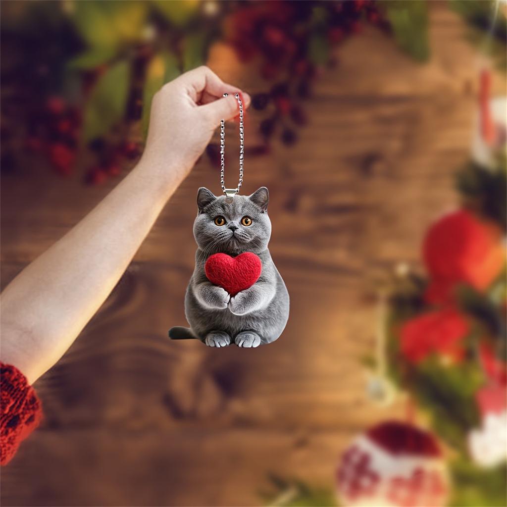 Милый кот Акриловый 2D Плоский Подвесной Кулон, Подвесные Украшения, Интерьер Автомобиля, Украшение Брелока
