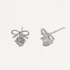 Ribbon Zirconia Earrings Silver