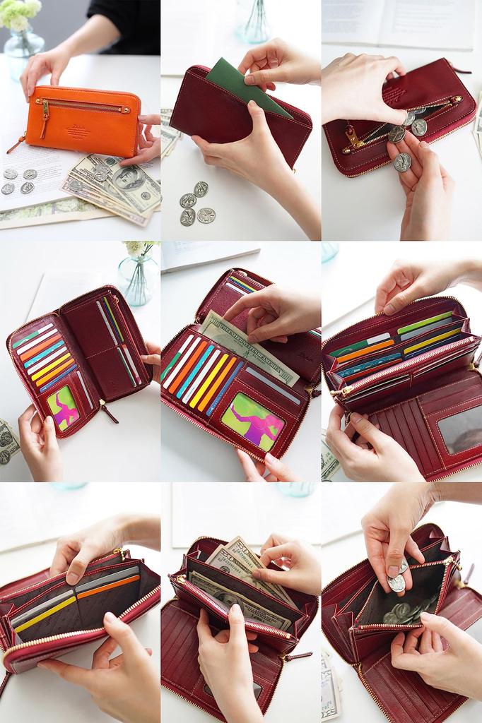 Длинный кошелек на круговой молнии из натуральной кожи Moderno горчичный [Dakota] женский DA-35097-53