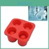 Durable 4-cup Ice Cube Shot Silicone Shooters Glass Freeze Molds Tray For Parties