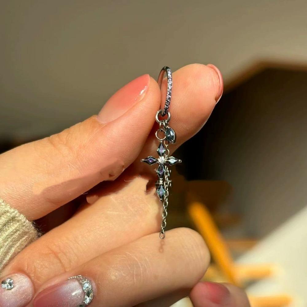 Корейская мода Новые Изысканные Серьги-подвески с Крестом из Страз и Цирконов для Женщин Серьги-кольца с Подвесками Подарок на День Рождения Ювелирные изделия