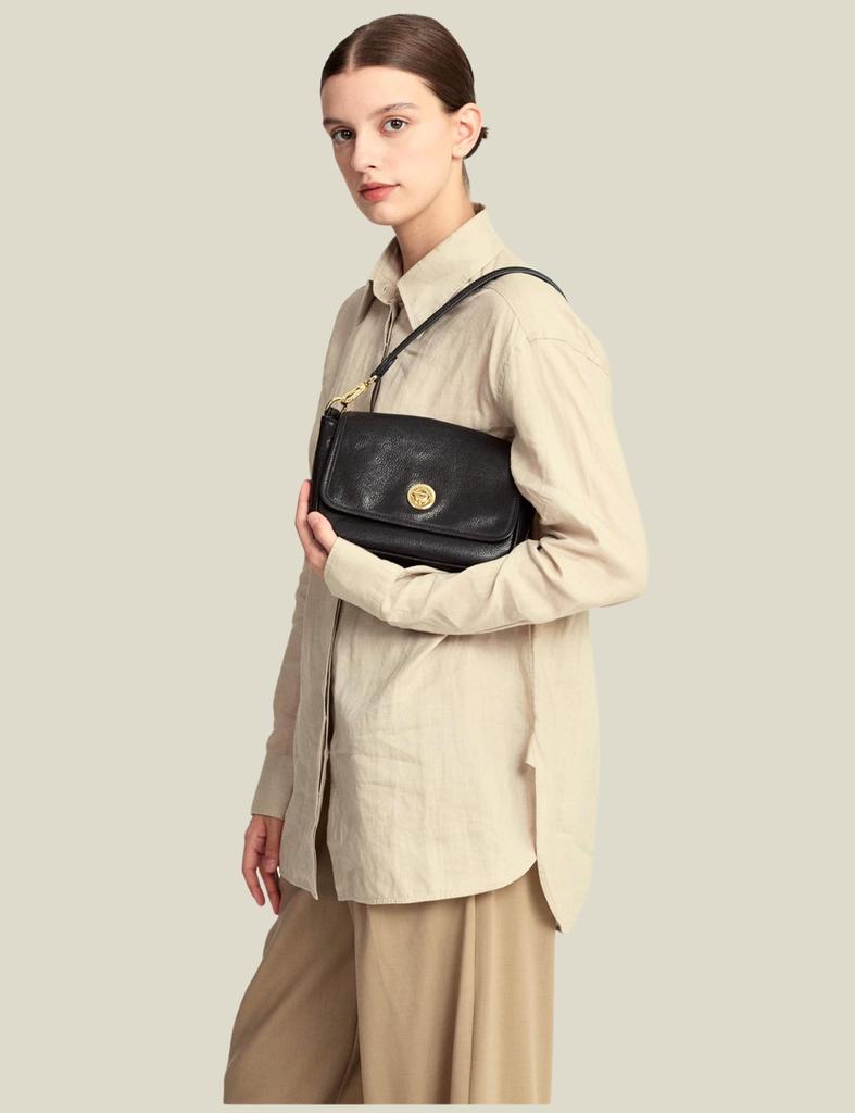 Shoulder Bag Handbag 2way Good Things Long Genuine Leather Bag Leather Lightweight Bag Present [VEROMAN] Women's (Black)