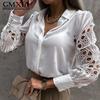 Women's Fashion Casual Leisure Solid Color Print Long Sleeve POLO Neck Blouses & Shirts