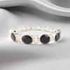 Black Onyx Gemstone 925 Sterling Silver Jewelry Handmade Bracelet8" Gift For Mom RB-4-15