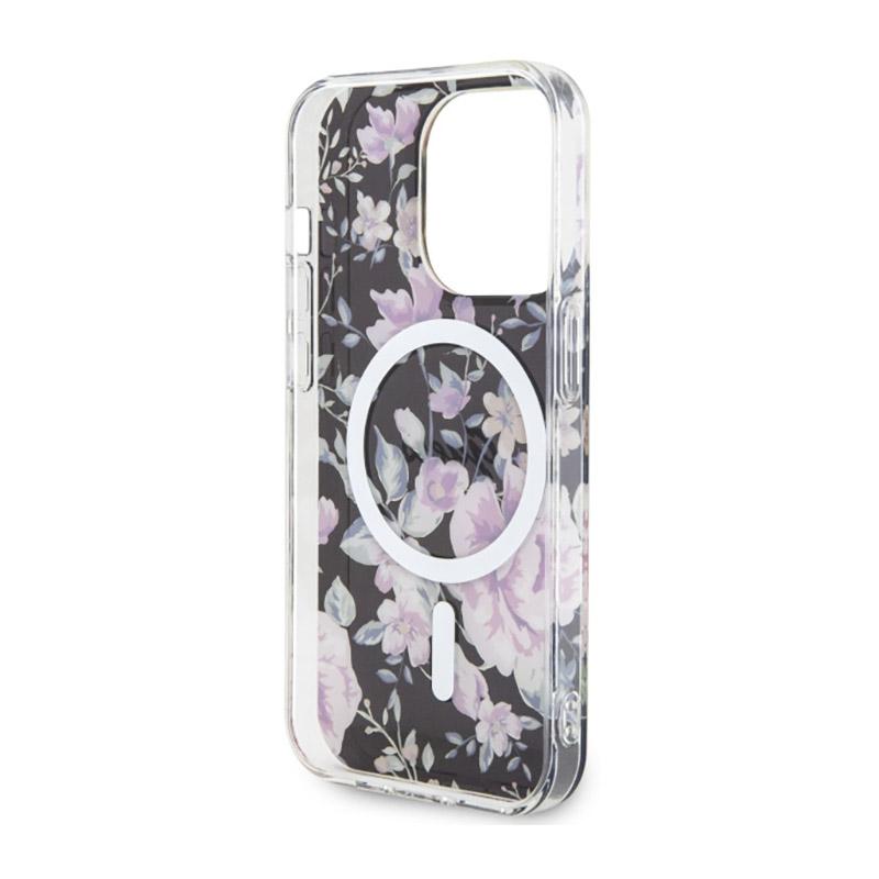 Guess Flower Magsafe - Etui Iphone 14 Pro (Czarny)
