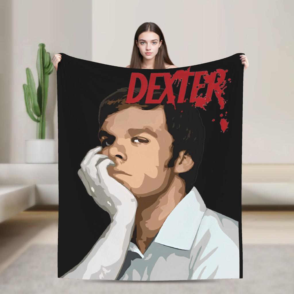 Dexter TV Show Movie Poster  Blanket Flannel Spring Autumn Morgan  Lightweight Thin Throw Blankets for Sofa Car Bedding Throws