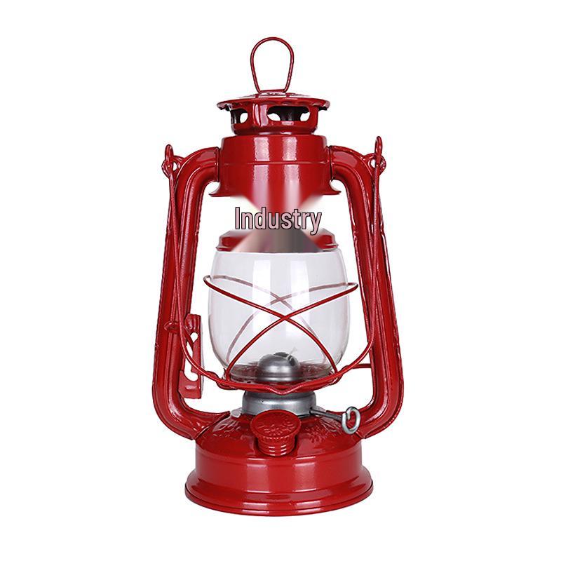 Vintage Iron Hurricane Lantern: Outdoor Kerosene Lamp & Decorative Light for Camping