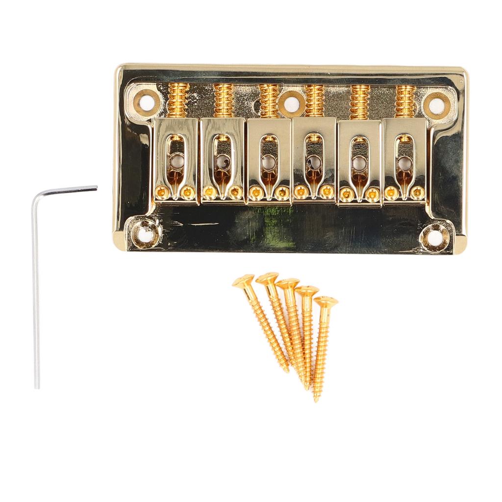 Комплект бриджа для 6-струнной электрогитары, латунный, сквозной, без тремоло, гитарный бридж с ключом для St