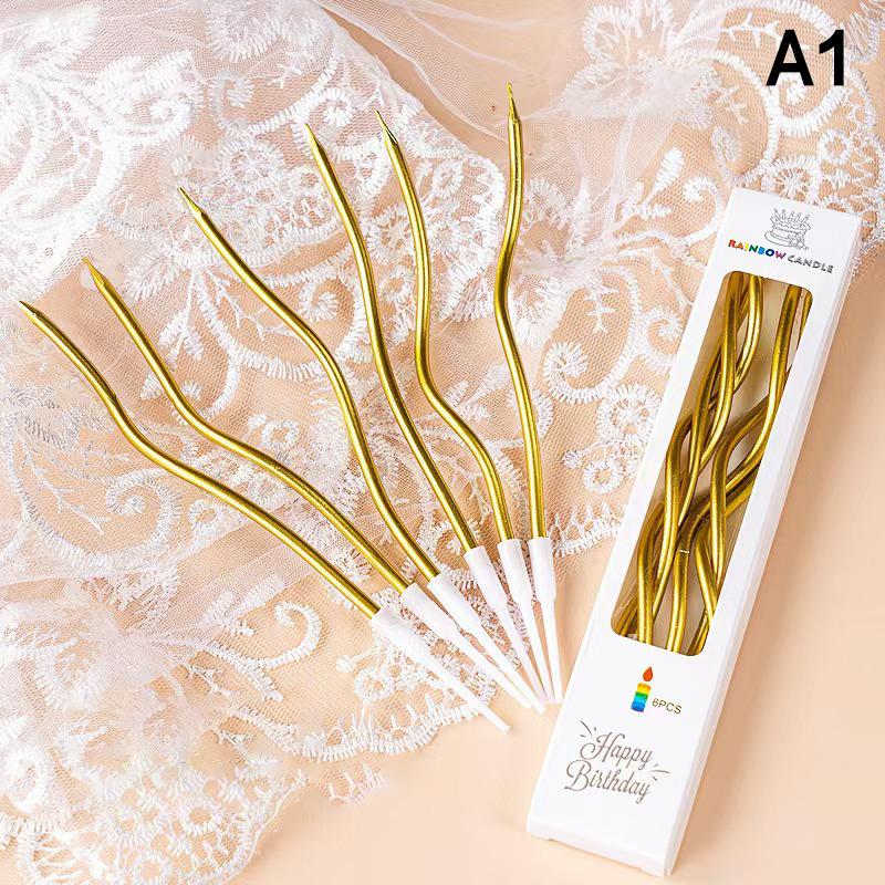 2 шт. Изогнутые свечи для торта День рождения Детский праздник Раскрытие пола Украшение для кексов Свечи Топперы Свадебная вечеринка Декоративные