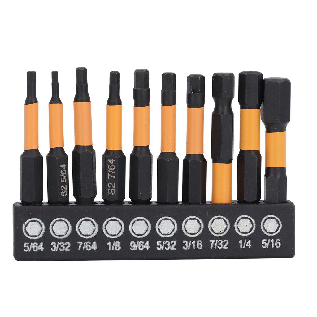Набор из 20 шестигранных бит с хвостовиком 1/4 дюйма, метрических и дюймовых, магнитных, из легированной стали, для отвертки