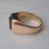 Кольцо из стерлингового серебра 925 с накладкой из розового золота и зеленым перидотом огранки «кушон»