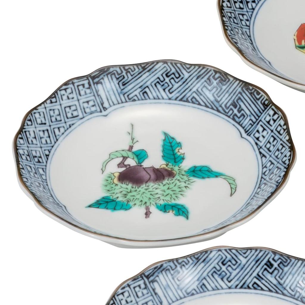 Набор тарелок Кутани Иватая, вариация с рисунком фруктов, "Кутани" (4.2 размер) K8-32