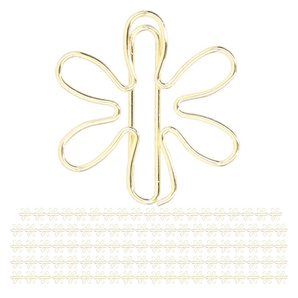 100Pcs Funny Planner Clips Innovative Cute Design Anti Rust Electroplating Process Gold Paper Clips for Office Home
