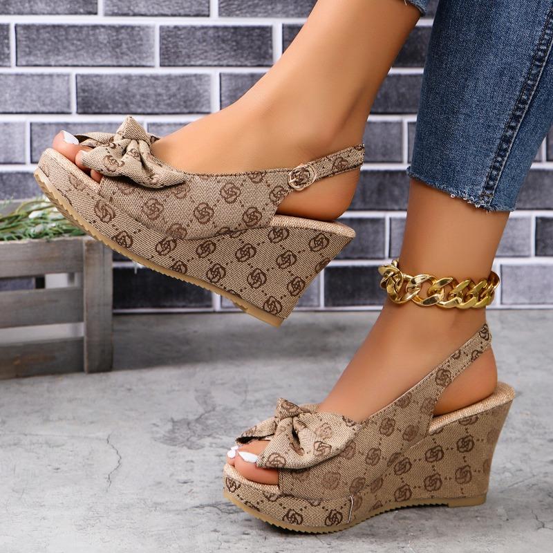 Модные босоножки на танкетке для женщин 2024 года, летние босоножки в римском стиле с толстой подошвой, модная верхняя одежда, женские тапочки на высоком каблуке, Zapatos