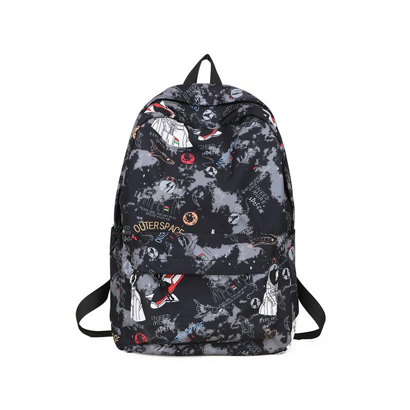 Lightweight School Backpack Teen Girls Boys Nylon Laptop Bag With Cartoon Print Large Capacity Comfortable Air Cushion Straps