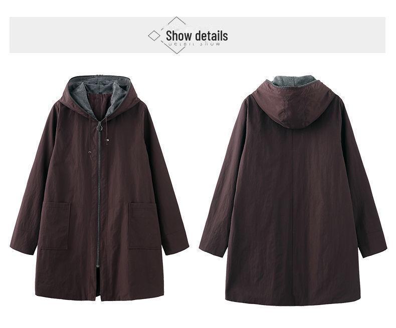 Женская куртка-ветровка высокого класса больших размеров, S-7XL, средней и длинной длины, 300 джин