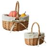 Natural Wicker Flower Basket Handmade Willow Basket with Handle Compact Portable Multifunctional Easter Fruit Flower Basket