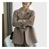 2023 Autumn/Winter Women's High-End Thick Herringbone Wool Coat - Casual Trendy Design