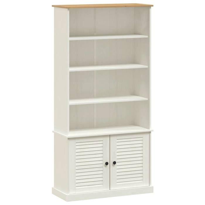 VidaXL Bibliothèque VIGO blanc 85x35x170 cm bois massif de pin 353197