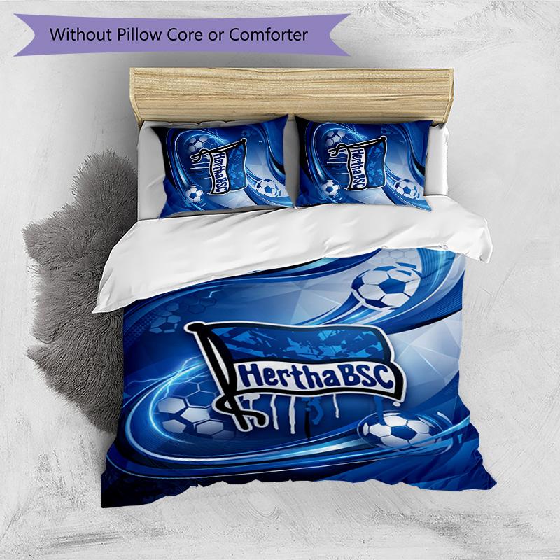 hertha bsc FC Printed 3PCS Bedding Set Breathable Duvet Cover with Pillowcases Decorative Bed Linen for Bedroom Home