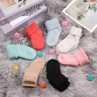 0~8 Years Soft Candy Colors Childen Baby Stocking Kids Woolen Socks Snow Floor Socks Thick Warm