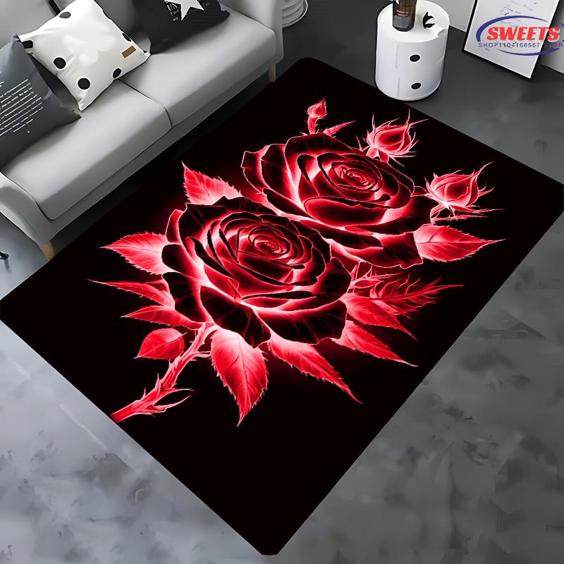 Ковер с богатым цветочным принтом! Противоскользящая Звукоизоляция, Коврик для Прихожей Спальни Гостиной, Ковер для Дивана, Доставка на следующий день