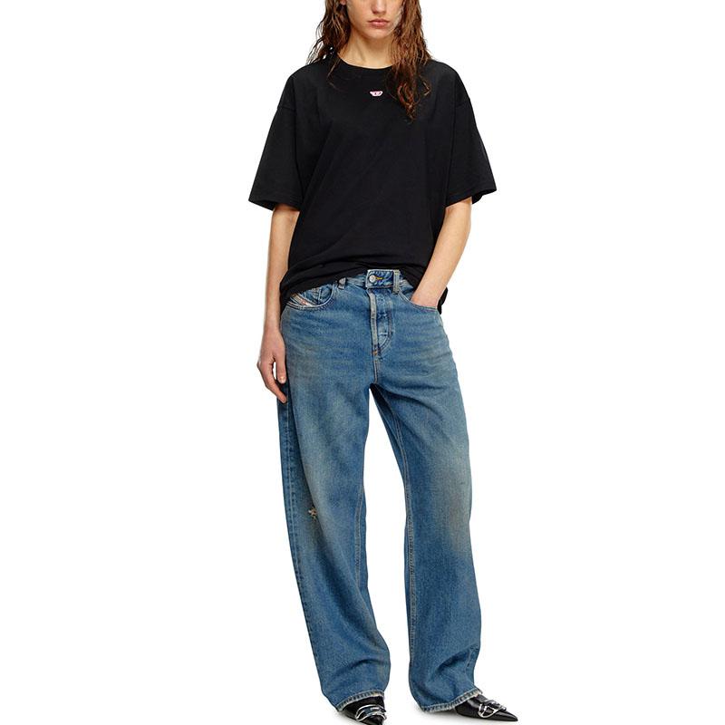 Diesel Fw24 Patch Embroidery Loose Fit Round Neck Short Sleeve T-Shirt Unisex T-Shirts Black A149290GRAI-9XX