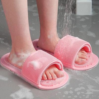 Массажные тапочки для мытья ног, тапочки для чистки ног с силиконовыми щетинками, тапочки для душа с противоскользящими присосками для отшелушивания и очистки ног