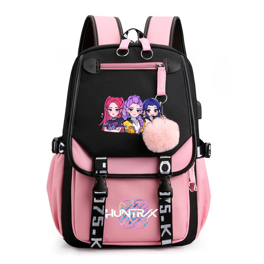 Anime Cute Cartoon K-Pop Printed Backpack Schoolbag for Teenager Student Girl Boy Bookbag Large Capacity Waterproof Travel Bag Kid Gift Rucksak