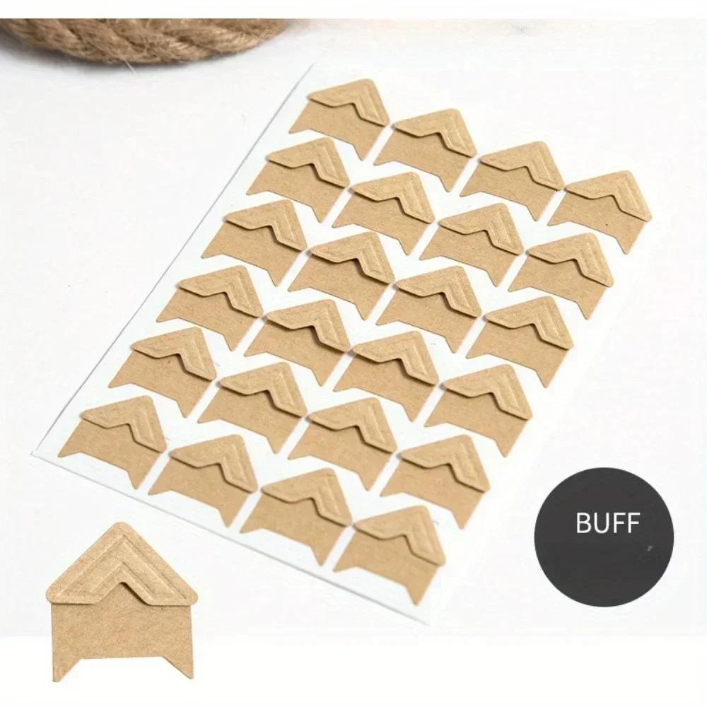 DIY Vintage Corner Kraft Paper Stickers 1 Sheets for Photo Album Frame Decoration Scrapbooking Picture Protection Decor