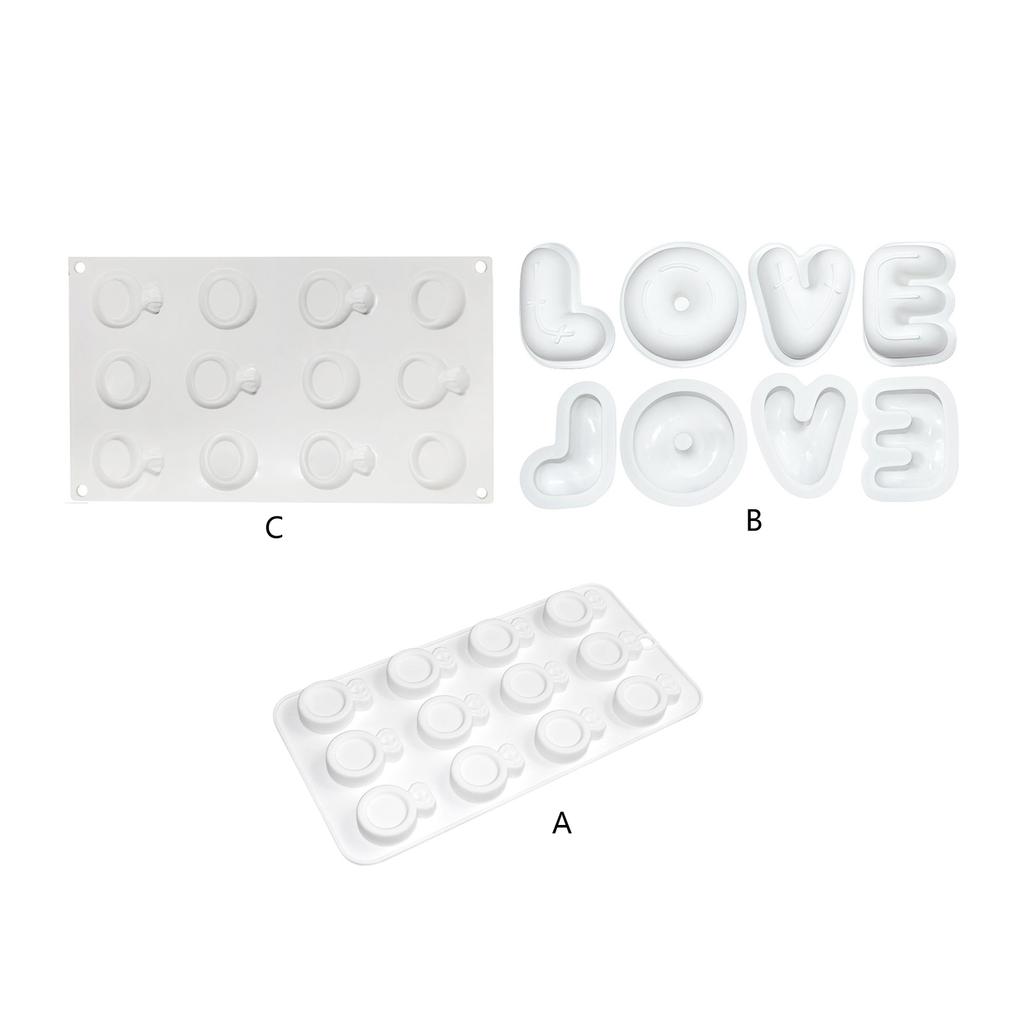 Силиконовые кольца в форме букв, форма для выпечки муссового торта на День святого Валентина, идеально подходят для изготовления шоколада и конфет