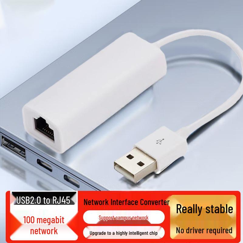 Driver-Free 100Mbps USB2.0 to RJ45 Network Adapter for Phones and Tablets