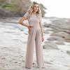 Plus Size Women's Spring/Summer 2026 Casual Suit: Short-Sleeve T-Shirt & Long Pants Two-Piece Set