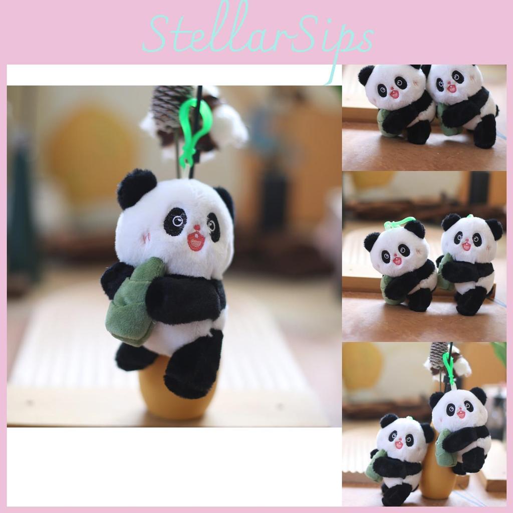 Cute Miniature Panda Keychain Plush Toy Adorable Soft Bag Charm