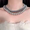Shijia Pearl Necklace: Luxurious Retro Niche Clavicle Chain with French Elegance for Mothers