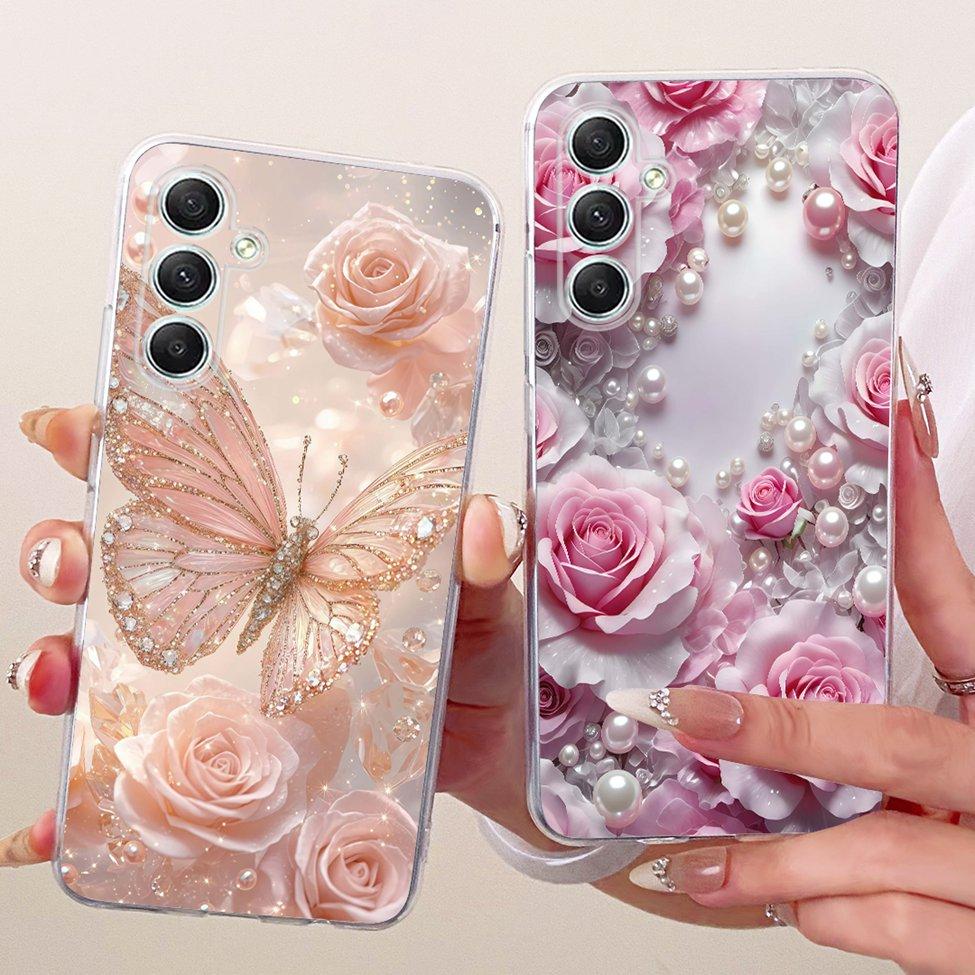 Clear For Samsung A35 5G Case Cute Cat Fashion Butterfly Funny Painted Cover For Samsung Galaxy A35 5G SM-A356E SM-A356B Casing