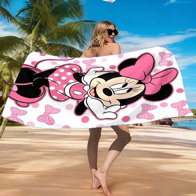 Mouse Couple Artwork Printed Microfiber Beach Towel, Soft And Absorbent, Quick-Dry, Ideal for Summer Travel, Beach Essential, Swimming Pool
