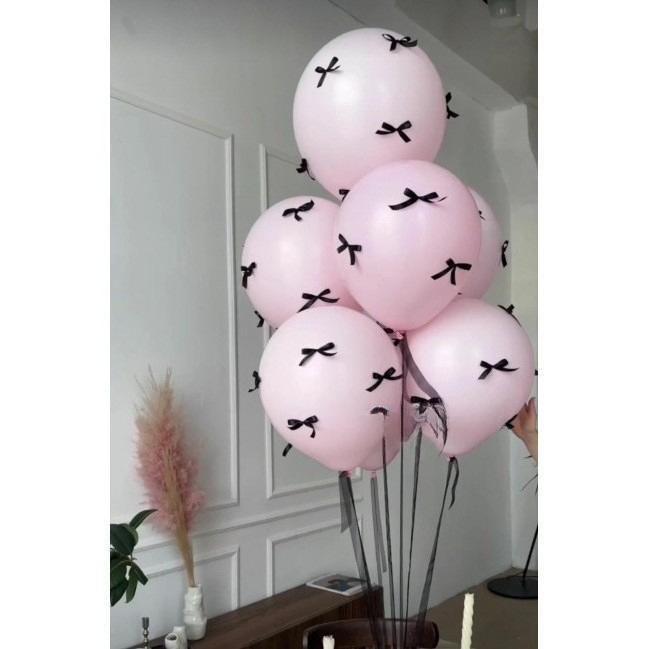 Розовые ленты-банты Кокетливые воздушные шары для девичника Помолвка Свадьба Декор для детского праздника Воздушные шары