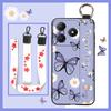 Soft Case Back Cover Phone Case For Realme C63 4G/C61 4G Wrist Strap Lanyard Protective Wristband Oil Painting Anti-dust
