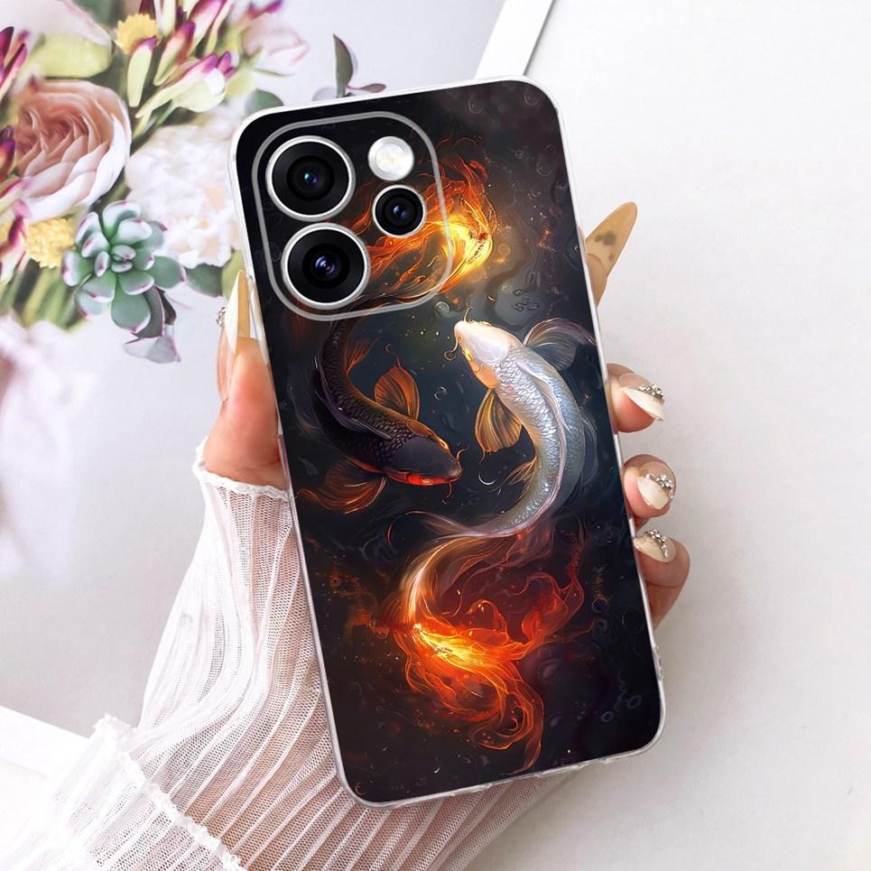 Чехол для телефона Oppo Reno15 F На Reno 15 15F Чехол Крутой Мультяшный Принт Дракон Лев Тигр Задняя Крышка Прозрачный Мягкий Силикон Capa