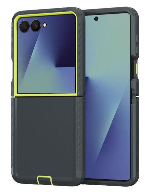 Чехол-броня Defender Series 3-в-1 с зажимом на ремень для Samsung Galaxy Z Flip 7 Ott-Box Оригинальный пылезащитный жесткий чехол военного уровня