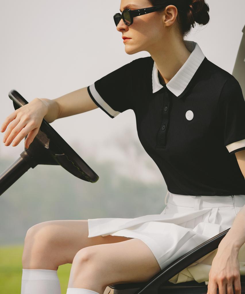 Классический поло-топ в рубчик OBER GOLF (черный)
