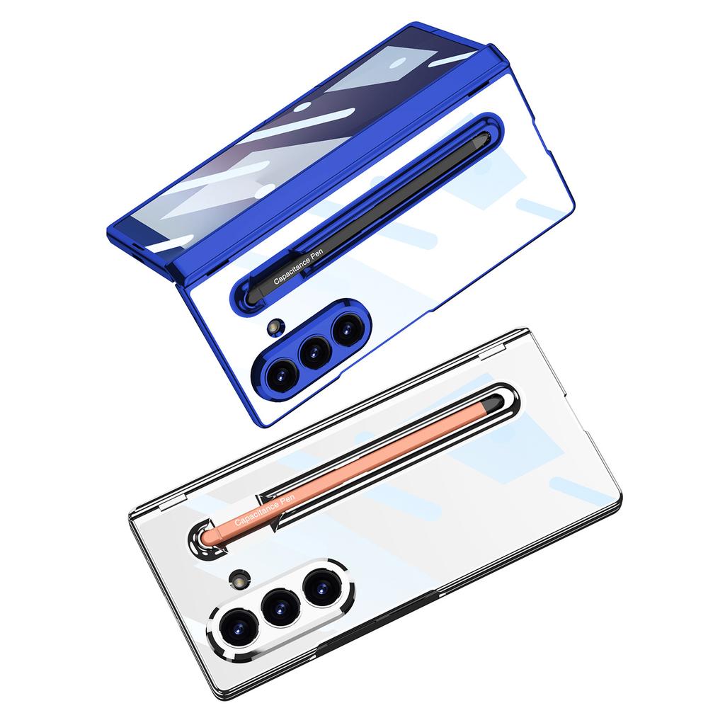 Suitable for Samsung Z Fold7 Mobile Phone Case Electroplated Pc Phantom Transparent Fold7 Integrated Pen Slot with Pen Protection Case