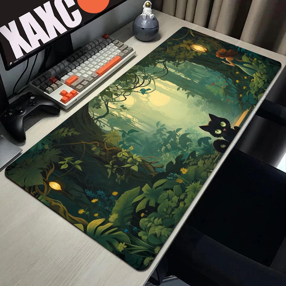 HYBXAXC Милый японский кот Коврик для мыши Большой игровой коврик для мыши Компьютерные игровые аксессуары Художественный ковер 900x400 Игровые коврики Аниме Офисный коврик
