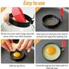 Non-Stick Egg Rings with Folding Silicone Handles Egg Poachers Crumpet Mould Cooking Rings