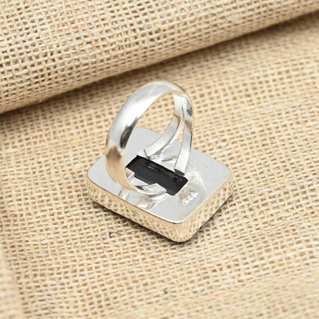 Великолепный граненый аметист драгоценный камень стерлингового серебра 925 пробы кольцо ювелирные изделия ручной работы