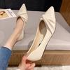 Flat Shoes Women's Pointed Head Shallow Mouth Soft Sole Spring Single Shoes Versatile Soft Leather Pregnant Women Ladyshoes 833-6 Comfortable Versatil