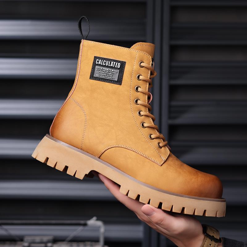 Высококачественные мужские ботильоны из натуральной кожи, классическая уличная мотоциклетная обувь, мужские высокие повседневные ботинки, новые модные джинсовые ботинки