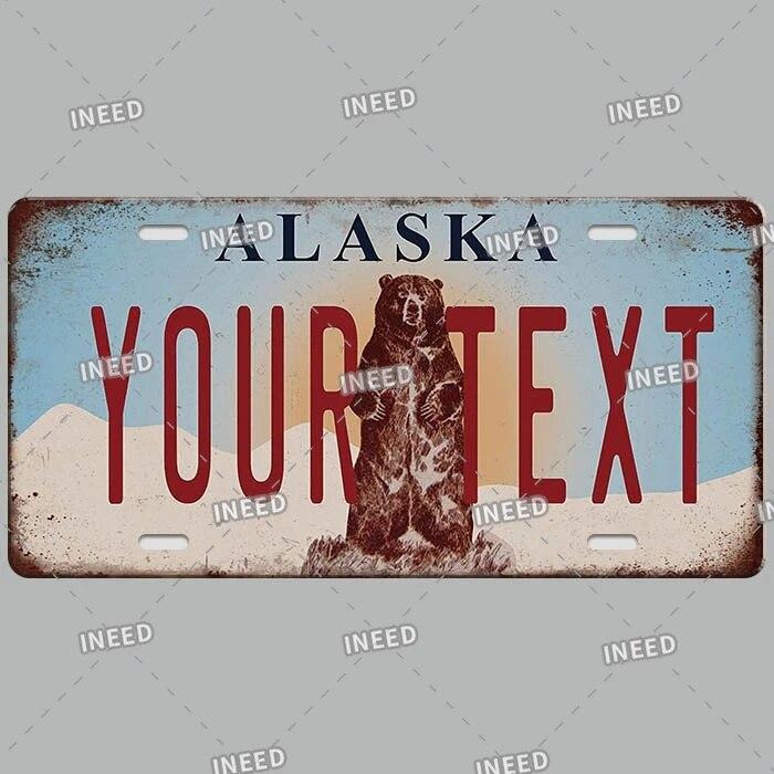 American States Metal Tin Signs Vintage Poster California Florida New Jersey Texas Hawaii Metal Plates Pub Club Bar Wall Decor