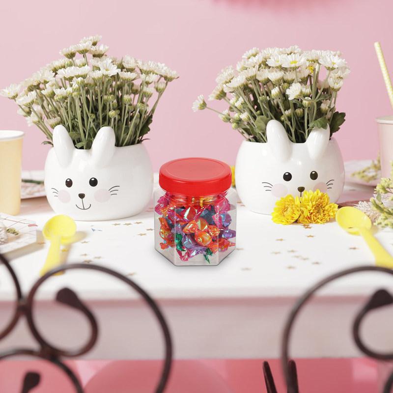 6Pcs Hard Smooth Pet Airtight Storage Jars Dry Food Container Kitchen Storage Containers for Pantry Rice Flour Cereal Spices Tea
